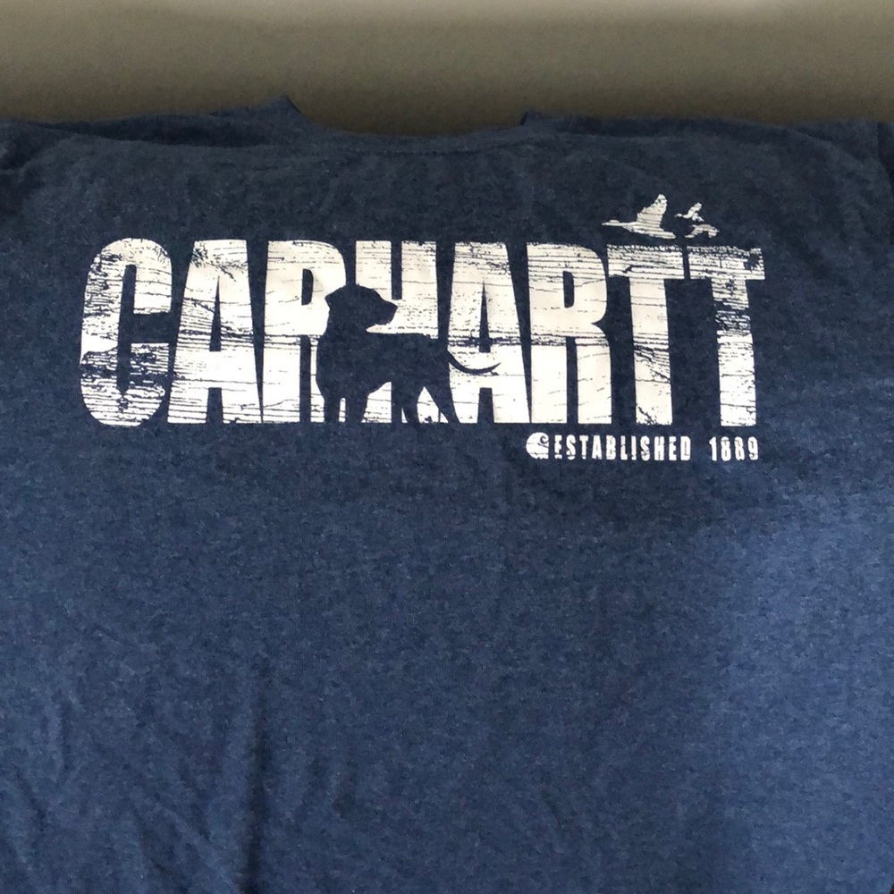 Carhartt men’s small long sleeve graphic dog blue